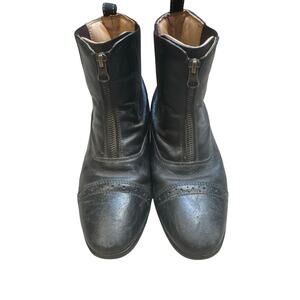 Riding Sport by Dover Saddlery Black‎ Leather Front Zip Paddock Boots